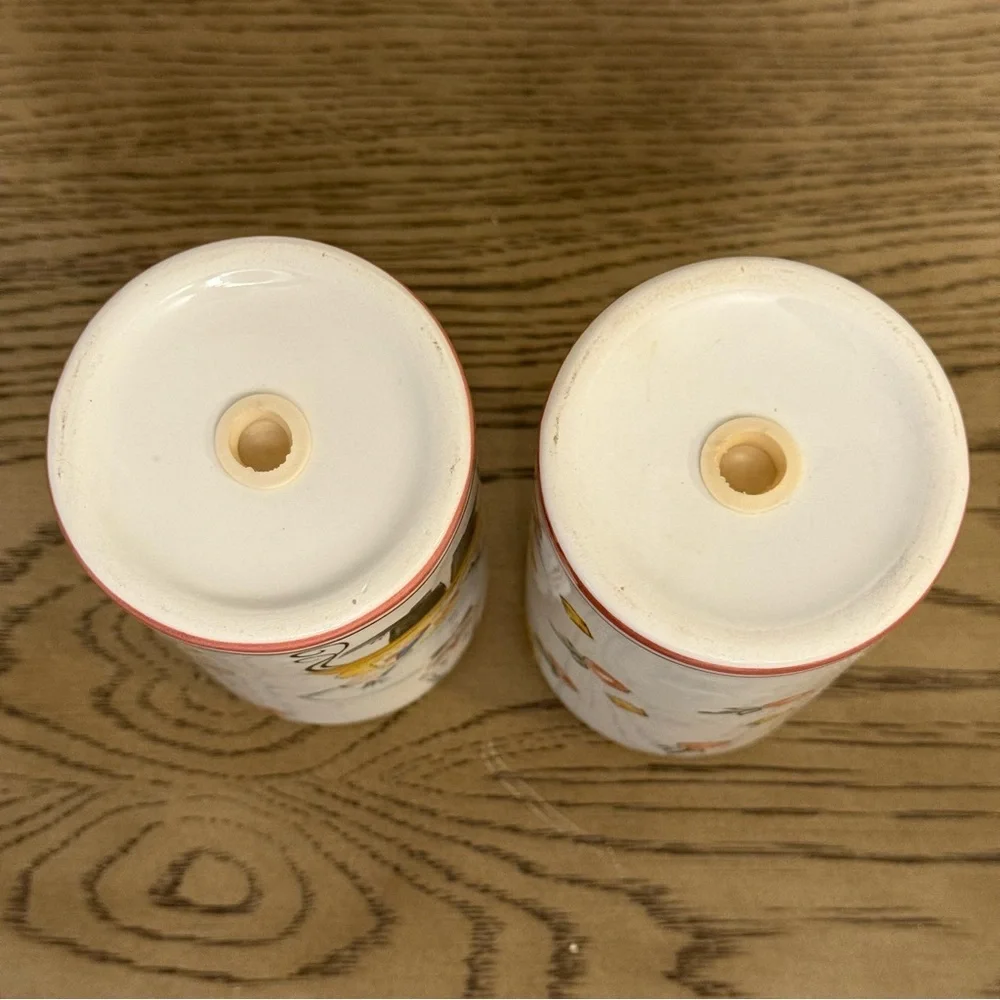 Vintage Ceramic Classic Parmesan Cheese & Hot Pepper Flake Shaker Jars